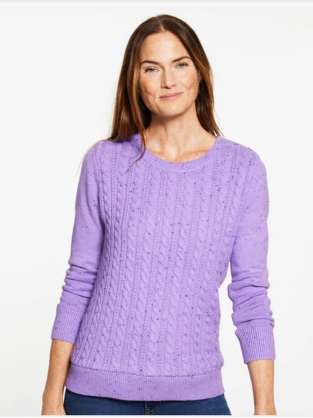 Talbots Lavender Cable Knit XS Sweater